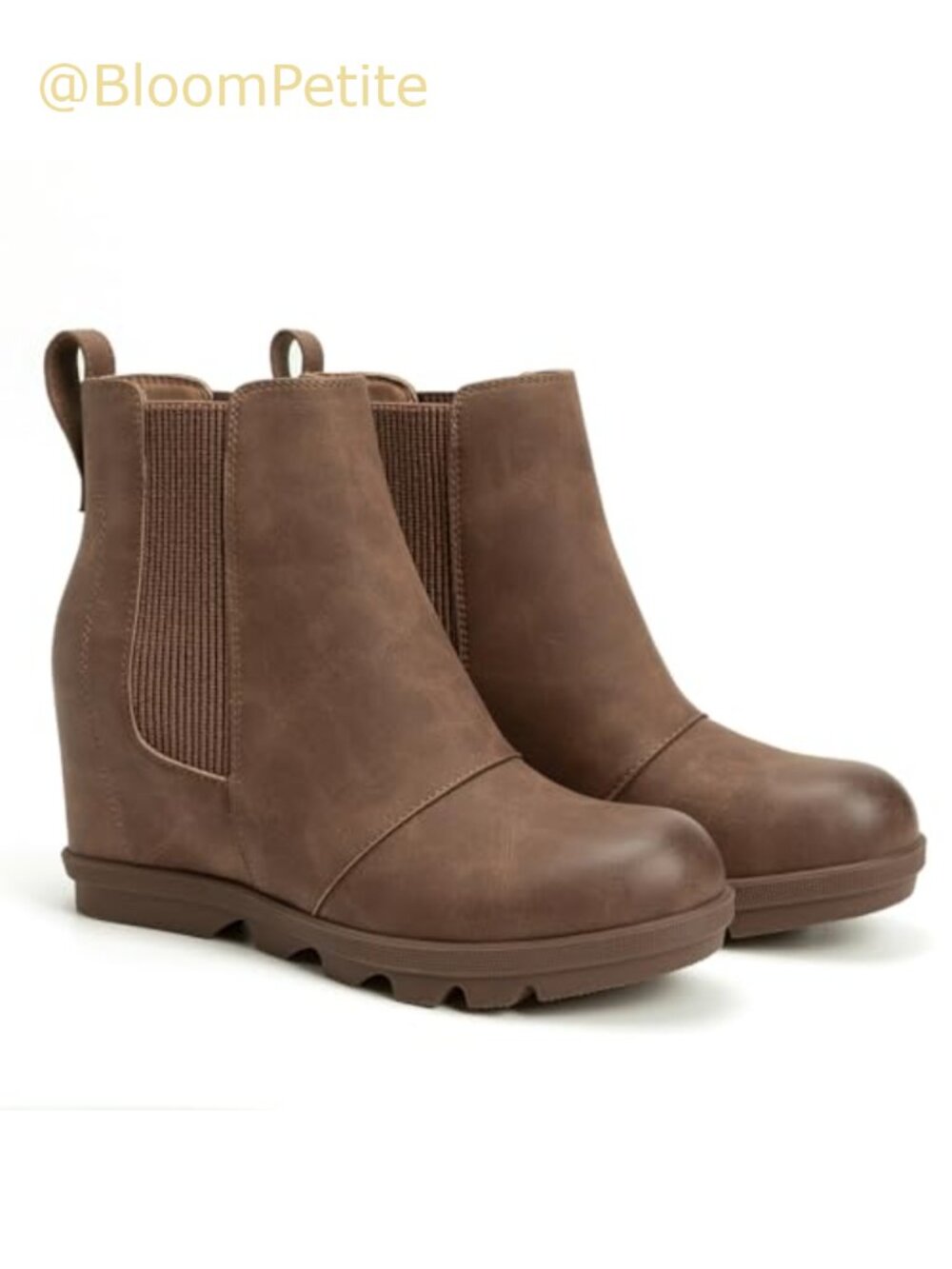 Faux Leather Hidden Wedge Chelsea Ankle Boots